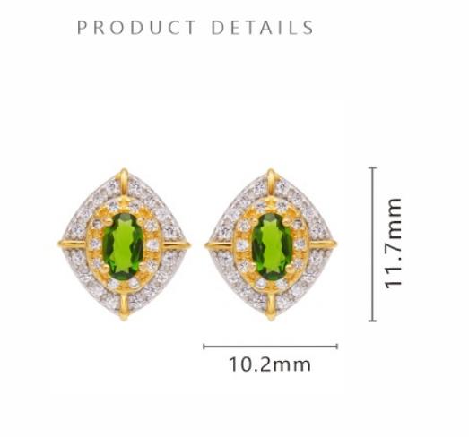 Natural Garnet Tanzanite Diopside Citrine and Other Colorful Gemstone Stud Earrings